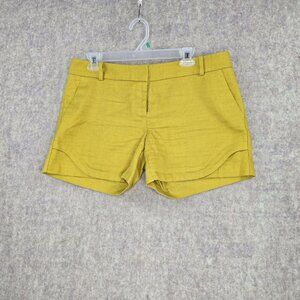 The Limited Womens Woven Textured Yellow Shorts Size 8R Mid-Rise Cotton Blend